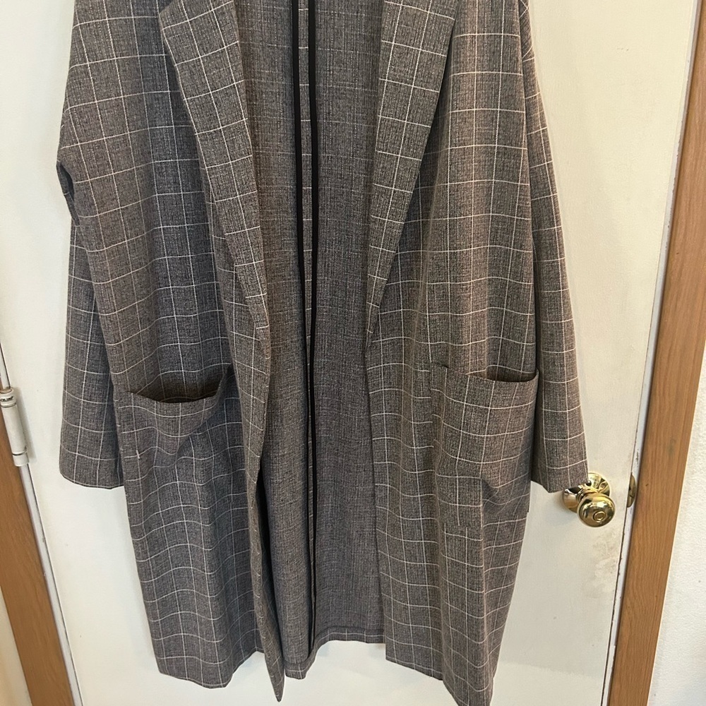 Lumiere Large Gray, Long Line, Open Front Jacket … - image 2